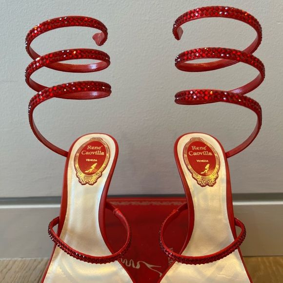 RENE CAOVILLA CLEO SATIN SANDALS - Picture 2 of 10